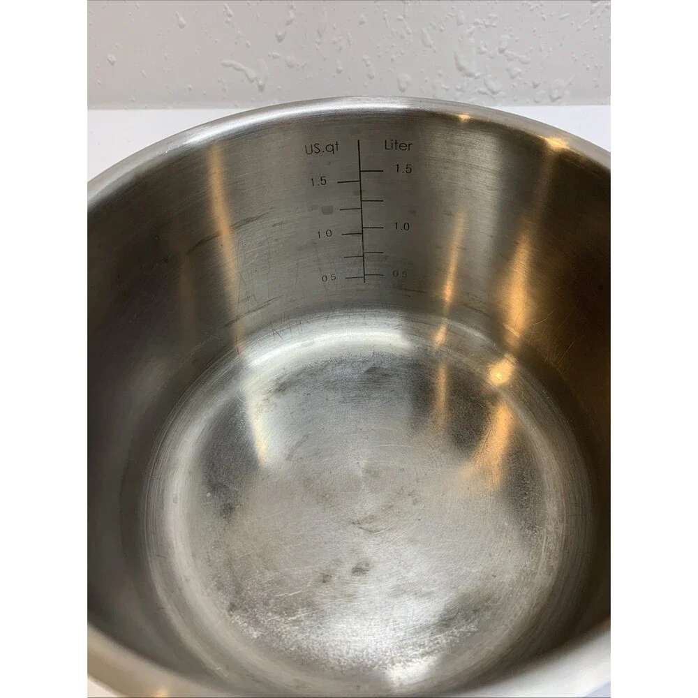 Schulte-Ufer 1.5 Qt Stainless Steel Pot With Lid Made In PRC 1809